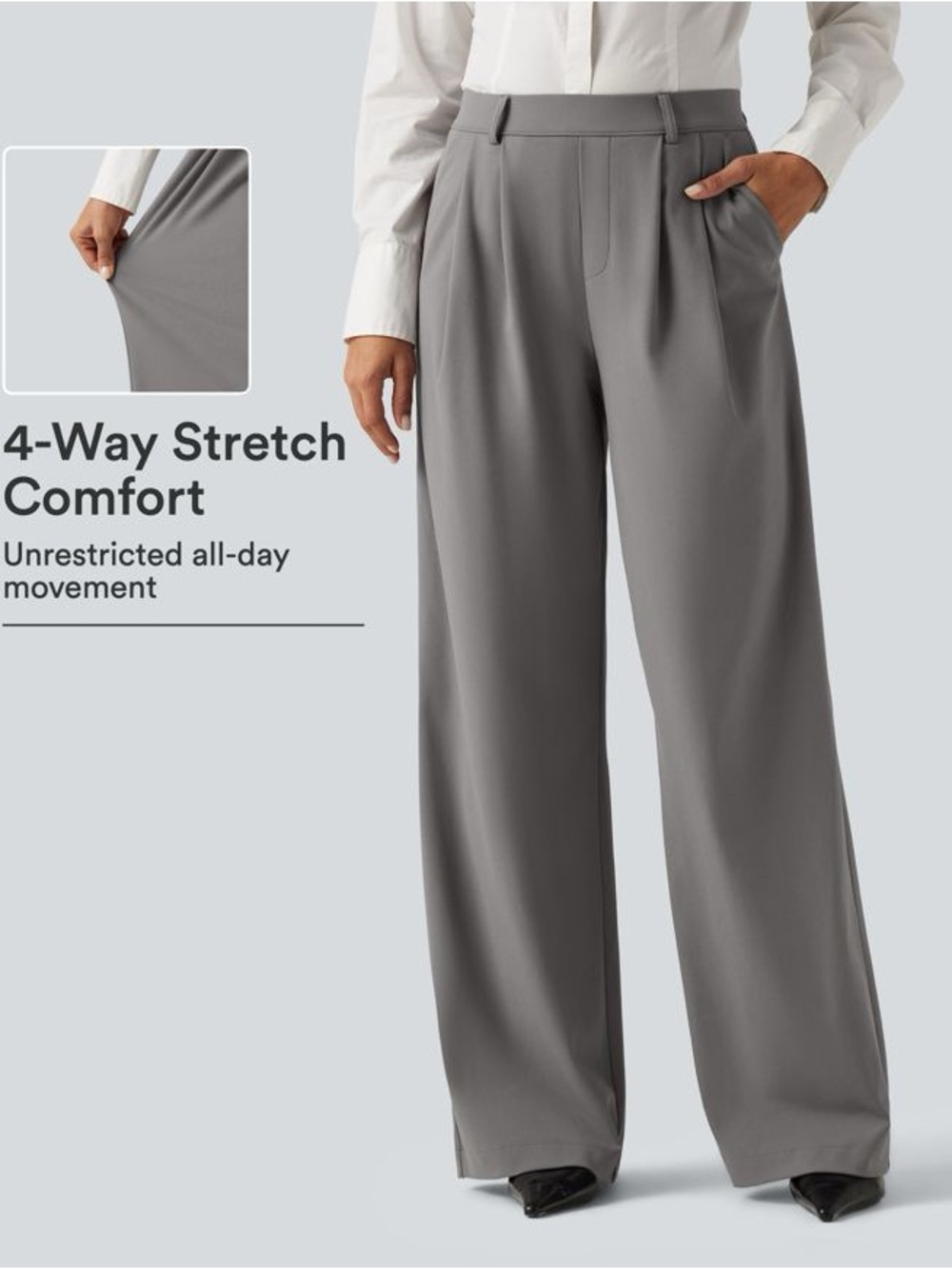 Halara Flex™ DayStretch High Waisted Pleated Wide Leg Work Pants